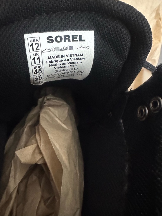 NEW SOREL Men\'s Scout 87 Pro Plus waterproof Round Toe boots Shoes size 12 black